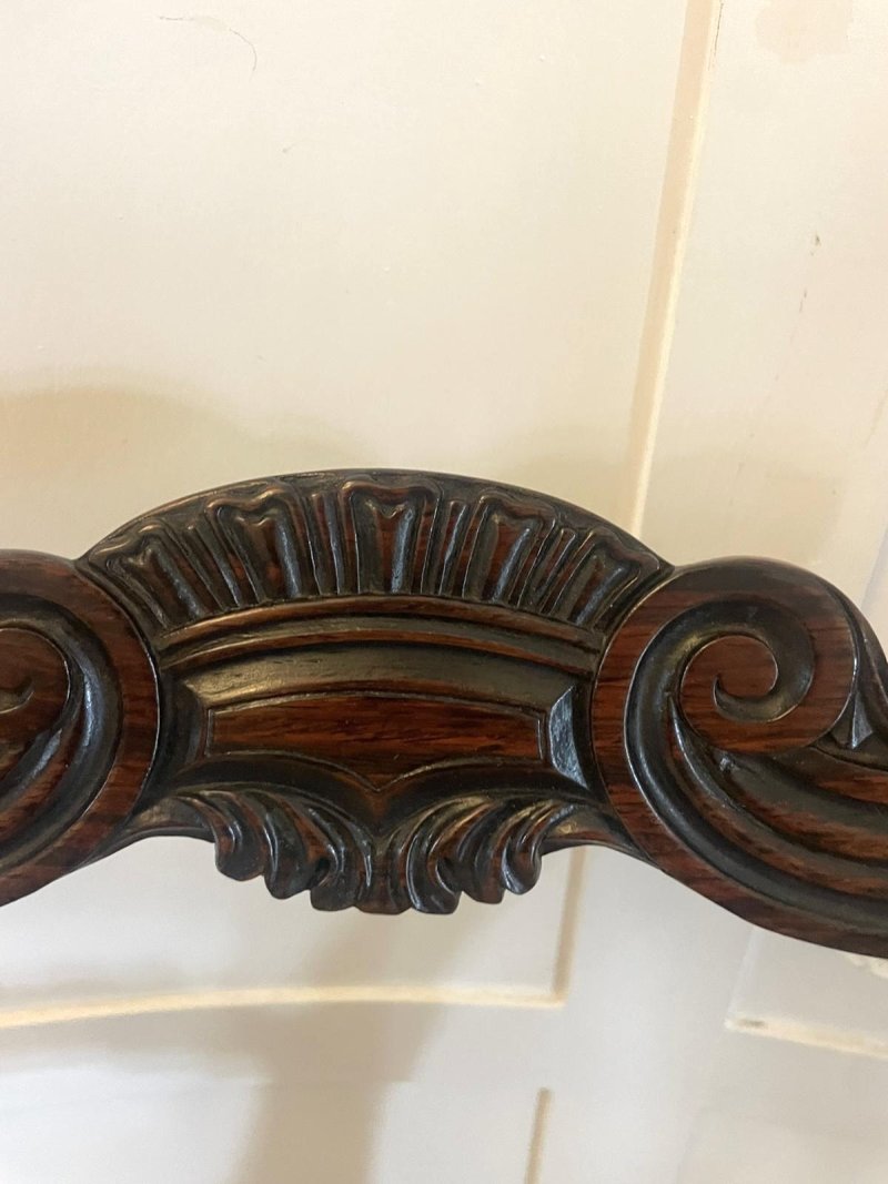 Outstanding Quality Antique Regency Set of 8 Carved Rosewood Dining Chairs - Image 11